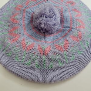 Tulips design knit beret  